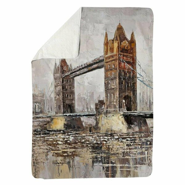 Begin Home Decor 60 x 80 in. London Tower Bridge-Sherpa Fleece Blanket 5545-6080-CI29